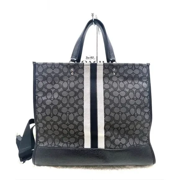 🔥🎁NEW! Coach DEMPSEY Tote 40 Handbag Signature Jacquard Black C1548 Msrp:$498. - Picture 2 of 7